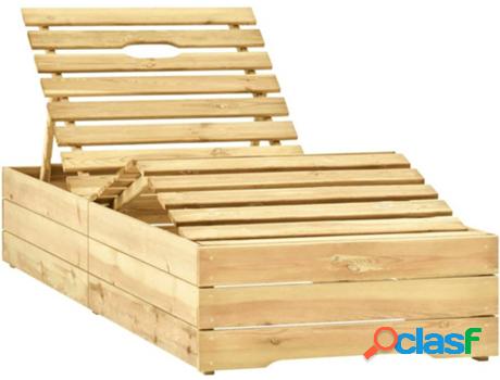 Tumbona VIDAXL 315402 Marrón (Madera - 198 x 90 x 75 cm)