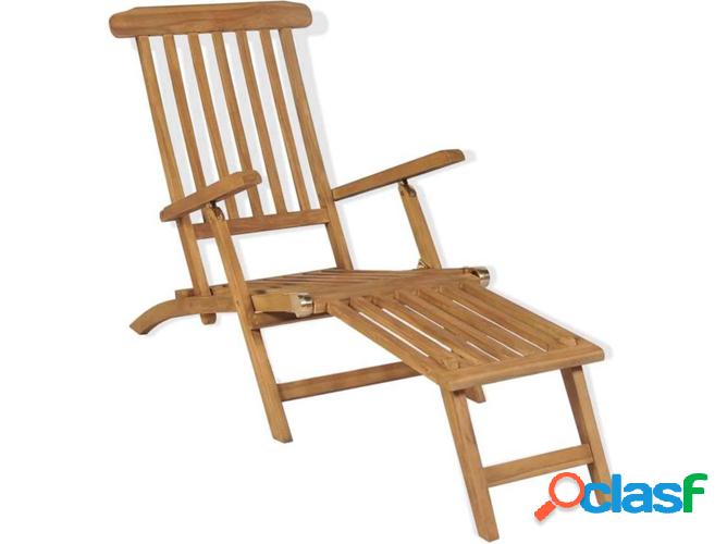 Tumbona VIDAXL 43800 con Soporte para Pie (Madera Teca