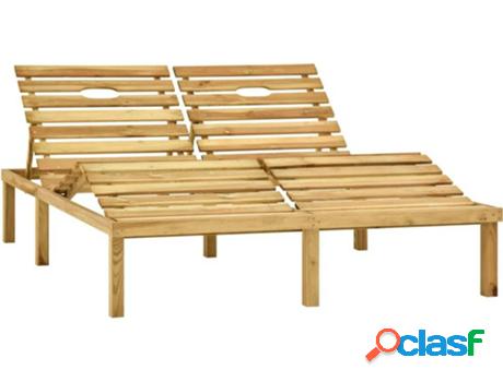 Tumbona VIDAXL Dupla 315399 Marrón (Madera - 200 x 138 x 77