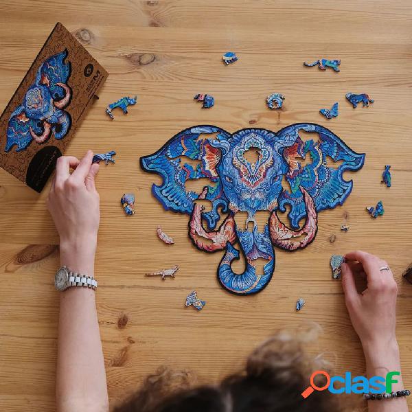 UNIDRAGON Rompecabezas Eternal Elephant 700 piezas madera