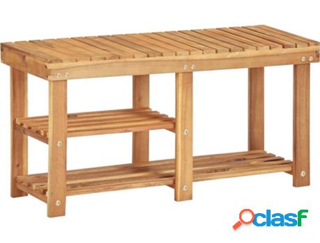 Zapatera VIDAXL (Marrón - Madera - 90 x 32 x 46 cm)