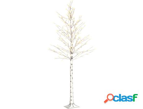 Árbol con Luces HOMCOM 830-629V90WT 21.5x21.5x180 cm Blanco