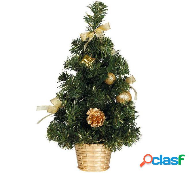 Árbol de Navidad Decorado Oro de 30 cm con Maceta