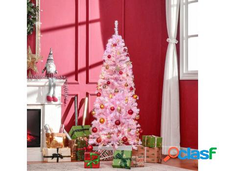 Árbol de Navidad HOMCOM 830-571V91PK 63x63x180 cm Rosa