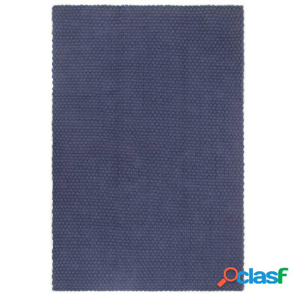 vidaXL Alfombra rectangular algodón azul marino 200x300 cm
