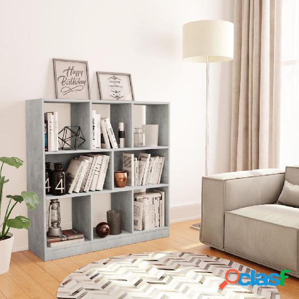 vidaXL Estantería librería contrachapada gris hormigón