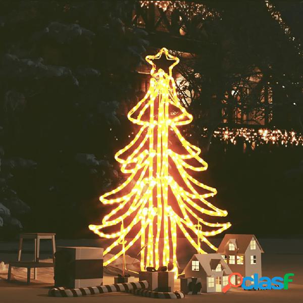 vidaXL Figura árbol Navidad plegable 3 pzas blanco cálido