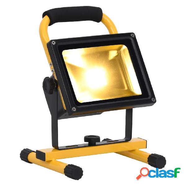 vidaXL Foco LED recargable con asa 20 W blanco cálido