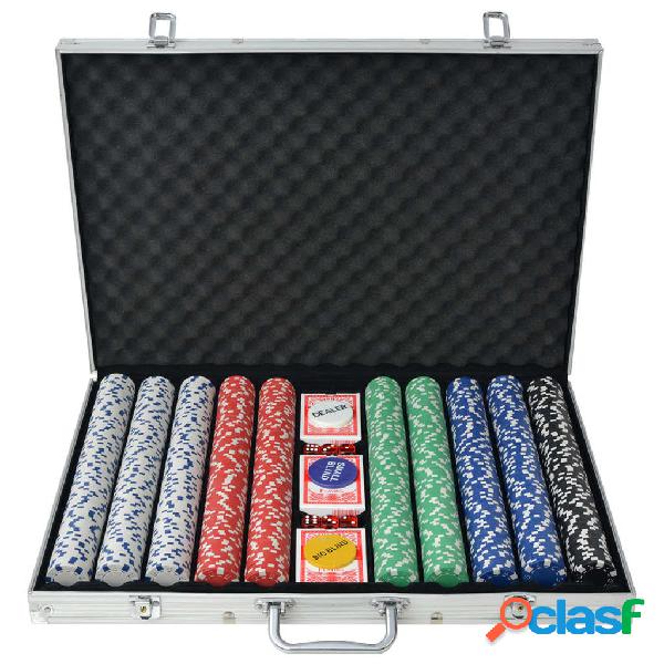 vidaXL Juego de Póker con 1000 fichas y maletín de