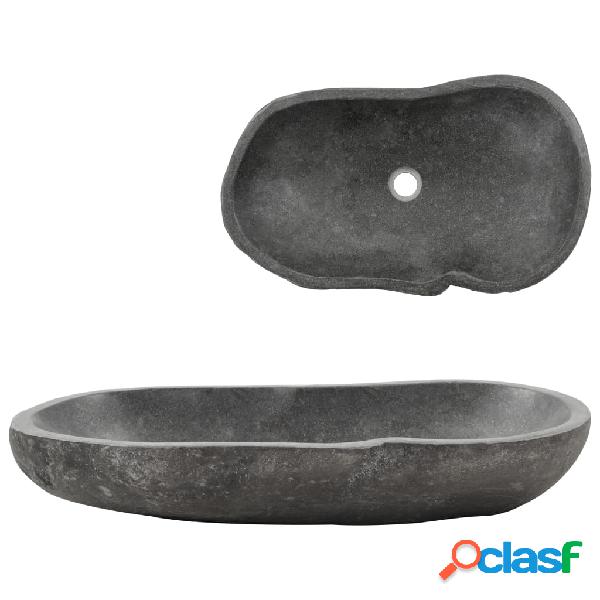 vidaXL Lavabo de piedra de río ovalado 60-70 cm