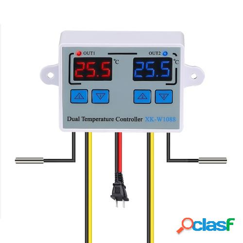 110-220V Controlador digital de temperatura dual LED Celsius