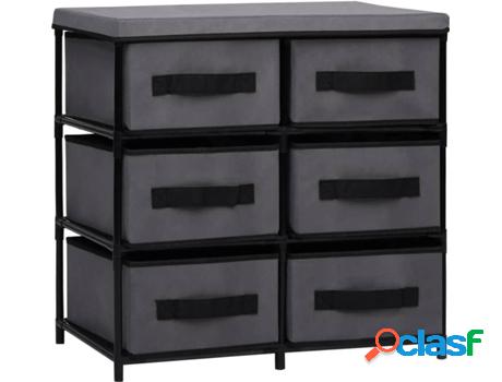 Armario VIDAXL Con 6 Cajones Gris (55x29x55 cm)