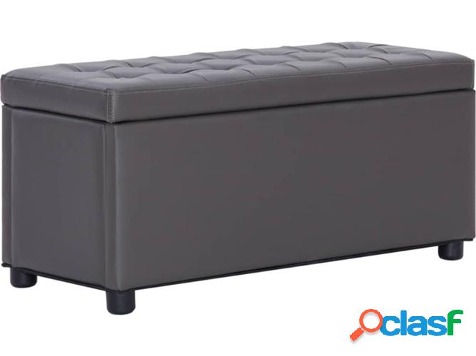 Banco VIDAXL Almacenaje 87 cm cuero artificial gris