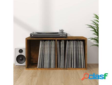 Caja VIDAXL para discos de vinilo Marrón (Madera