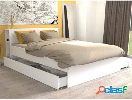 Cama VENTA-UNICA (Blanco - Madera - 140x190 cm)