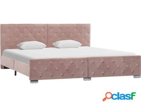 Cama VIDAXL (Rosa - Tela - Compatible con Colchón: 180x200