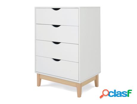Cómoda Cajonera Clary De 4 Cajones Diseño Natural URBAN