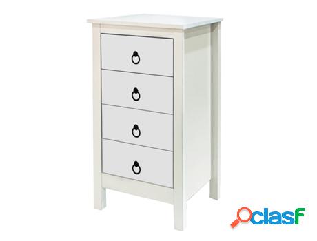 Cómoda FORNOR Cajonera Scandi 4 Cajones (Blanco - Madera -