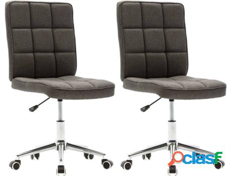 Conjunto 2 Sillas de Comedor VIDAXL 283580 (Gris - Tela - 48