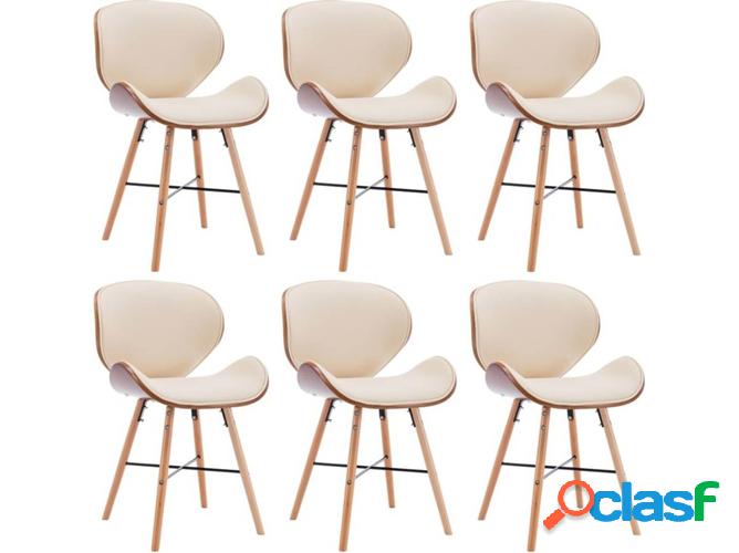 Conjunto 6 Sillas de Comedor VIDAXL 279500 Cuero Artificial