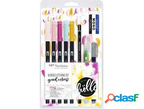 Conjunto Lettering TOMBOW Good Vibes con Marcador. Caucho.