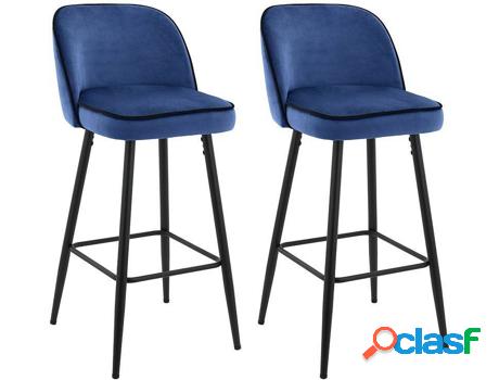 Conjunto de 2 Taburetes Altos VENTE UNIQUE Tresa (Azul -