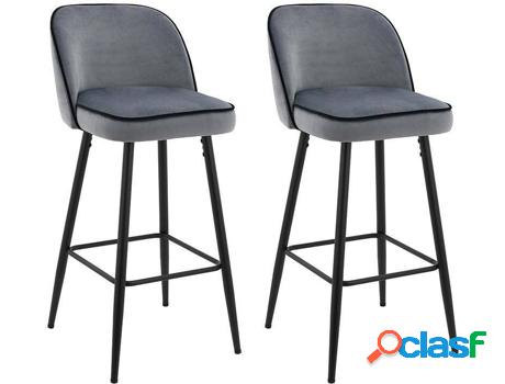 Conjunto de 2 Taburetes Altos VENTE UNIQUE Tresa (Gris -