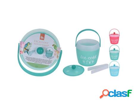 Cubo hielo plastico con pinza 1,8 l. surtido