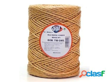 Cuerda rafia 3 cabos n4 fina beig bobina 750gr
