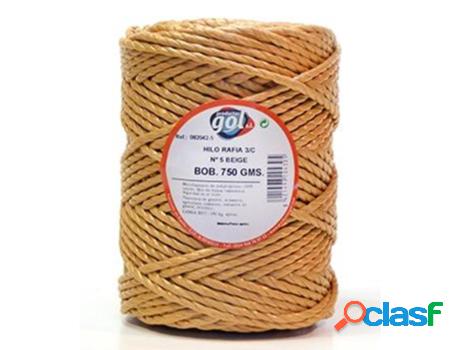 Cuerda rafia 3 cabos n5 gorda beig bobina 750gr