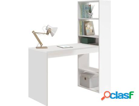 Escritorio con Estantería HABITDESIGN Duplo Blanco