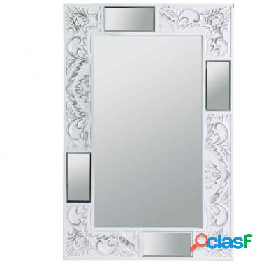 Espejo de pared con arabescos en color blanco