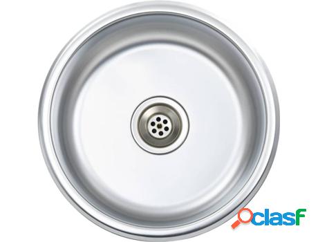 Fregadero VIDAXL Redondo (Acero Inoxidable - Plateado)