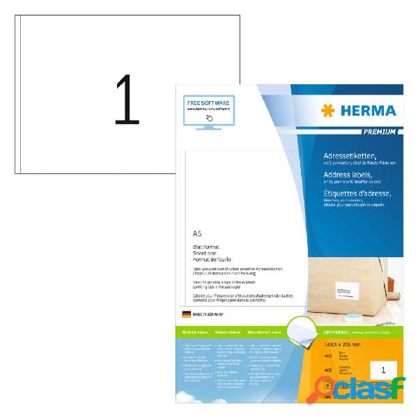 HERMA Etiquetas permanentes PREMIUM 400 hojas A5 148,5x205