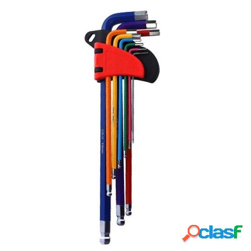 Juego de llaves Allen de brazo largo KKmoon 9 llaves