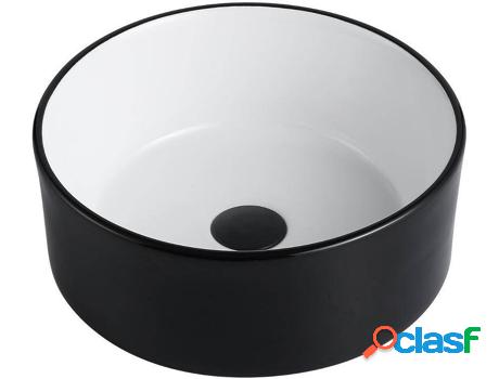 Lavabo VENTE-UNIQUE Kanelle (Negro y Blanco - Cerámica -