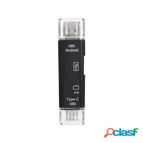 Lector de tarjetas 3 en 1 tipo C Micro USB tipo C OTG