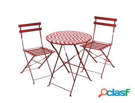 Mesa Y Sillas Jardin + 2 Sillas Plegables Terraza URBAN