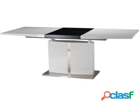 Mesa de Comedor VENTE UNIQUE Trinity (Negro, Blanco - Madera