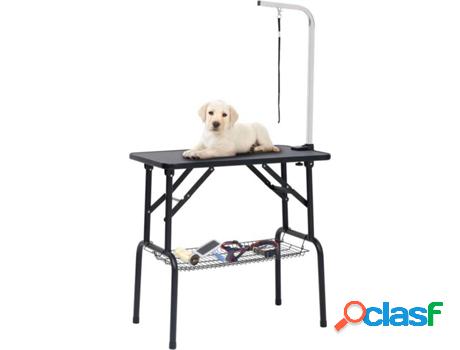 Mesa de Higiene para Perros VIDAXL (Negro - Metal -