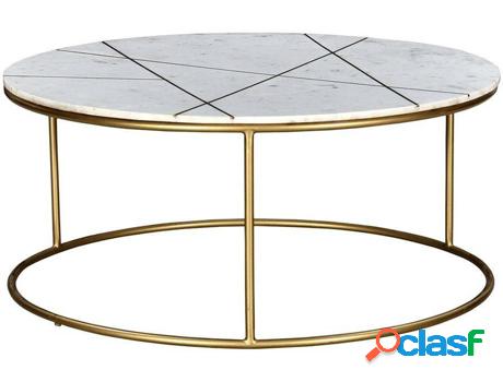 Mesa de centro VENTE UNIQUE Ornea (40 x 90 x 90 cm - Blanco