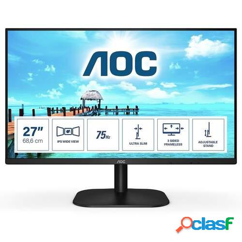 Monitor AOC 27B2H - 27" Full HD, W-LED IPS, 75Hz, Flicker