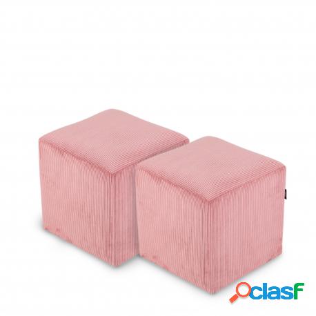 Pack 2 Und | Puff Cube Pana Rosa 40x40