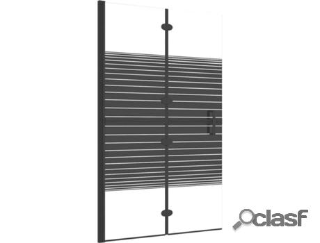 Panel de Ducha VIDAXL Plegable (Negro - Cristal - 80x140 cm)