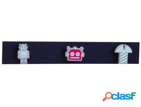 Perchero Pared HOGAR Y MÁS Robot (50 x 5 x 8cm - madera)