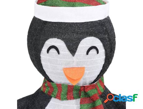 Pingüino de Navidad VIDAXL Con luces LED (60cm - Tela)