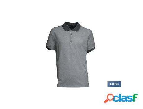 Polo 2 tonos verdon 160gms/m gris-negro talla xs