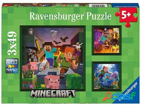 Puzzle RAVENSBURGUER Puzzle 3X49P Minecraft (Edad Minima: 5