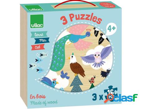 Puzzle VILAC (Madera - Azul - 21 x 21 x 4,5 cm)