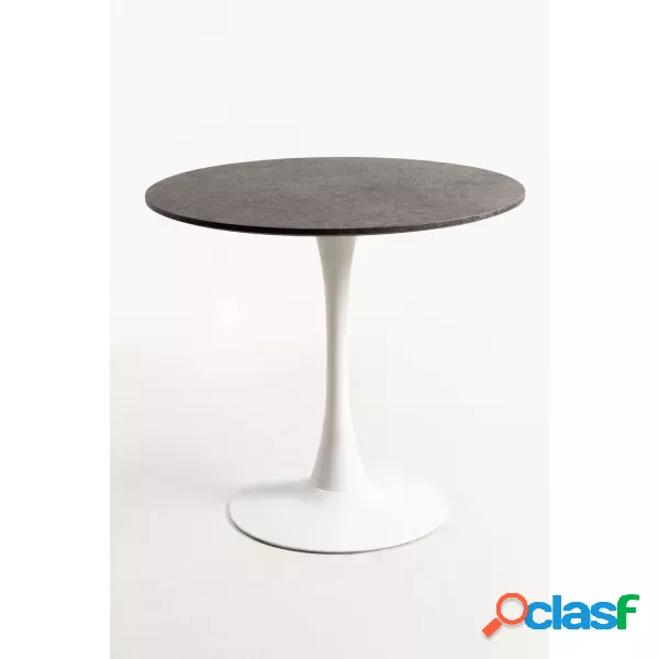 RegalosMiguel - Mesa Kolio 80 cm Mármol - Blanco